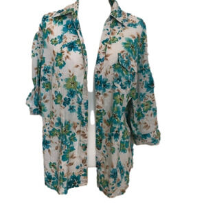 Karen Scott Woman Button Down Adjustable Sleeves